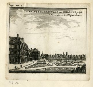 Rare Antique Print-PALACE-DUKE OF ORLEANS-PARIS-PALAIS-Meurs-1666