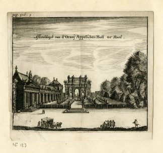 Rare Antique Print-CASTLE-CHATEAU DE RUEIL-ORANGERIE-Meurs-1666