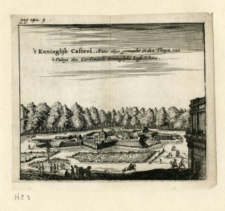 Rare Antique Print-ROYAL PALACE-FORTRESS-PARIS-CASTLE-Meurs-1666