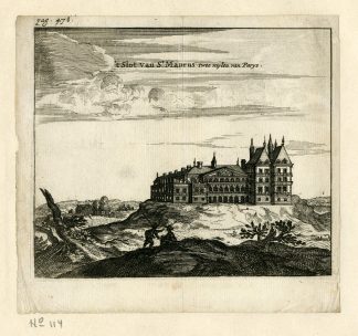 Rare Antique Print-CASTLE OF SAINT MAUR DES FOSSES-PARIS-Meurs-1666