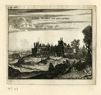 Rare Antique Print-CASTLE OF MEUDON-CHATEAU-PARIS-Meurs-1666