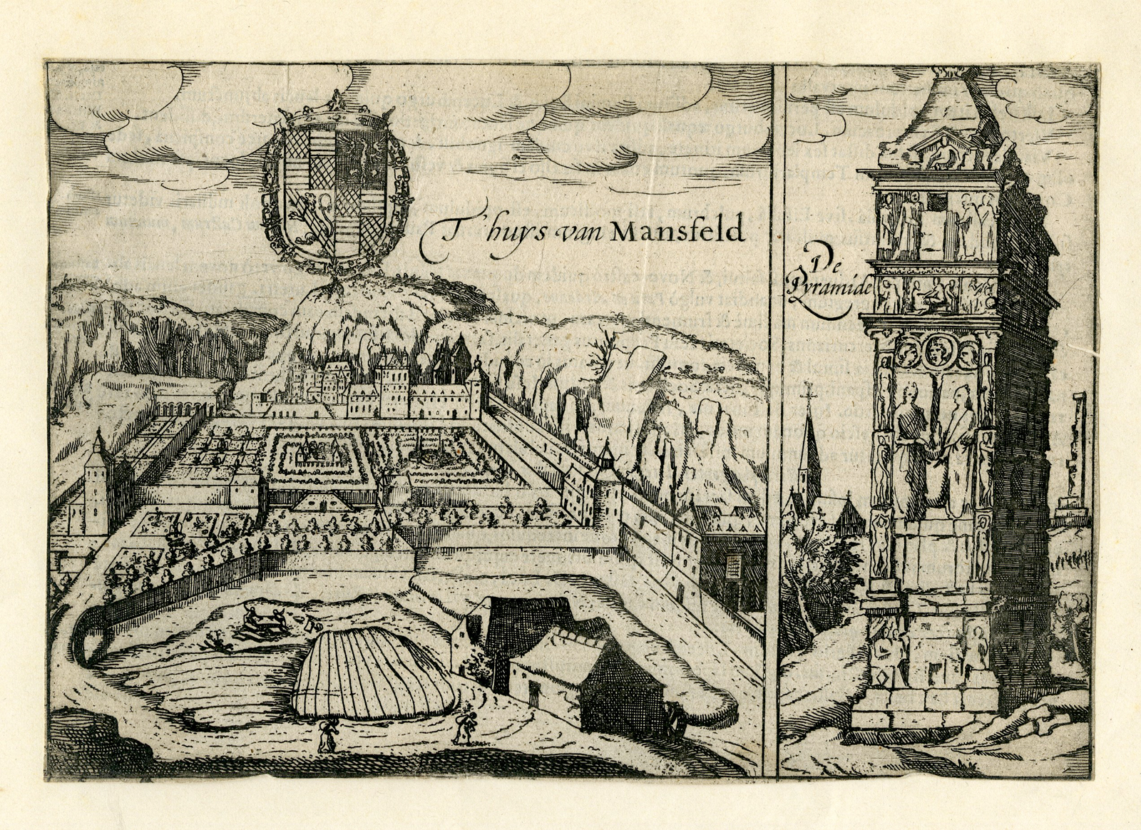 Pco 11393 416x303 Antique Print-MANSFELD PALACE-LA FONTAINE-LUXEMBOURG-Guicciardini-Kaerius-1613