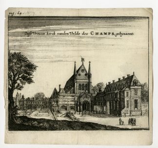 Rare Antique Print-NOTRE DAME DES CHAMPS-CHURCH-PARIS-Meurs-1666