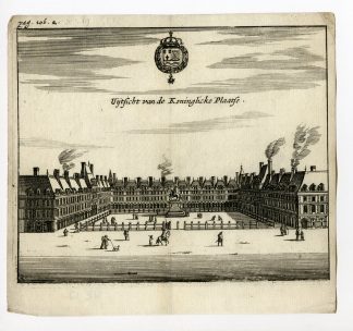 Rare Antique Print-COURTYARD-ROYAL PALACE-PARIS-Meurs-1666