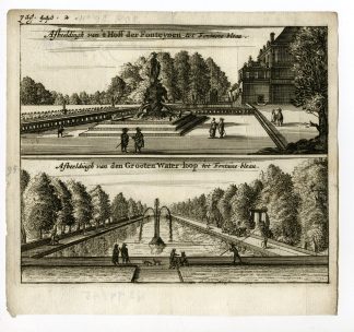 Rare Antique Print-CASTLE-CHATEAU FONTAINEBLEAU-FOUNTAIN-Meurs-1666