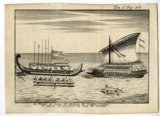 Rare Antique Print-WAR SHIP-MADURA-VOC-TERNATE-INDONESIA-Argensola-1706