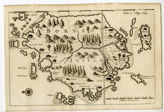 Rare Antique Print-BORNEO INSULA-INDONESIA-VOC-Argensola-1706