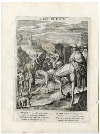 Antique Master Print-SAINT-POPE LEO IX-BLESSING OF A CHURCH-Kager-Sadeler-1615