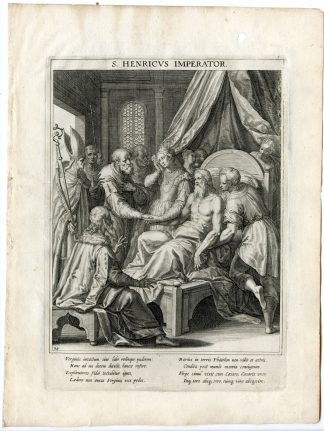 Antique Master Print-SAINT-HENRY II-ROMAN EMPEROR-DEATH-Kager-Sadeler-1615