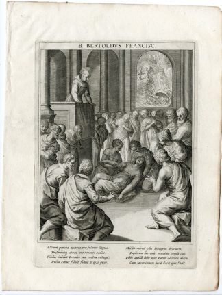Antique Master Print-SAINT BERTOLD OF REGENSBURG-PREACHER-Kager-Sadeler-1615