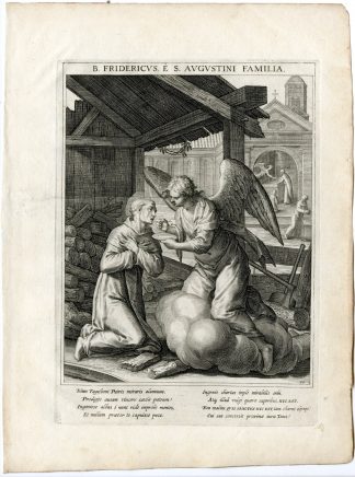 Antique Master Print-SAINT FRIEDRICH VON REGENSBURG-ANGEL-Kager-Sadeler-1615