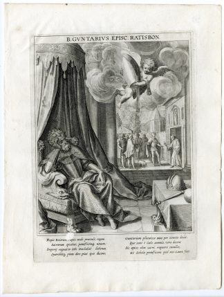 Antique Master Print-SAINT GUNTER-BISHOP-REGENSBURG-OTTO I-Kager-Sadeler-1615