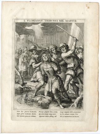 Antique Master Print-SAINT FLORIANUS OF LORCH-BEHEADED-ENNS-Kager-Sadeler-1615