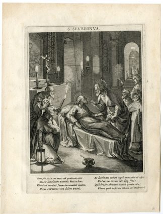 Antique Master Print-SAINT SEVERINUS OF NORICUM-Kager-Rader-Sadeler-1615