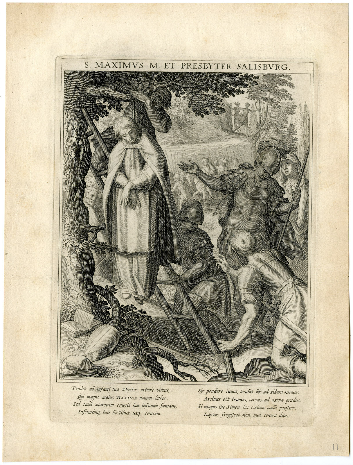 , Antique Master Print-SAINT MAXIMUS-SALZBURG-MARTYR-Kager-Rader-Sadeler-1615, Pictura Antique Prints
