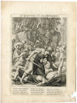 Antique Master Print-SAINT-SALZBURG-55 MARTYRS-GERMANIC TRIBE-Kager-Sadeler-1615