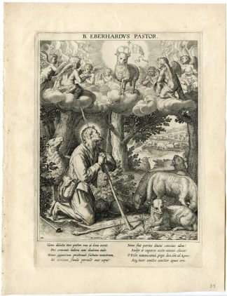 Antique Master Print-SAINT EBERHARD OF TUNTENHAUSEN-LAMB-Kager-Sadeler-1615