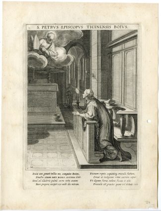 Antique Master Print-SAINT PETER OF PAVIA-BISHOP-SABINUS-Kager-Sadeler-1615