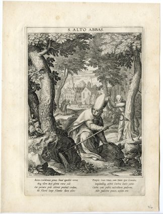 Antique Master Print-SAINT ALTO-ALTOMUNSTER-BENEDICTINE MONK-Kager-Sadeler-1615