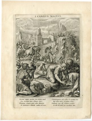 Antique Master Print-SAINT CHARLEMAGNE-CAROLUS MAGNUS-Kager-Sadeler-1615
