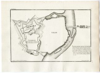 Antique Print-VILLE DE SAINTES-PLAN-CHATEAU-CITADEL-Sauvagere-Lattre-1770