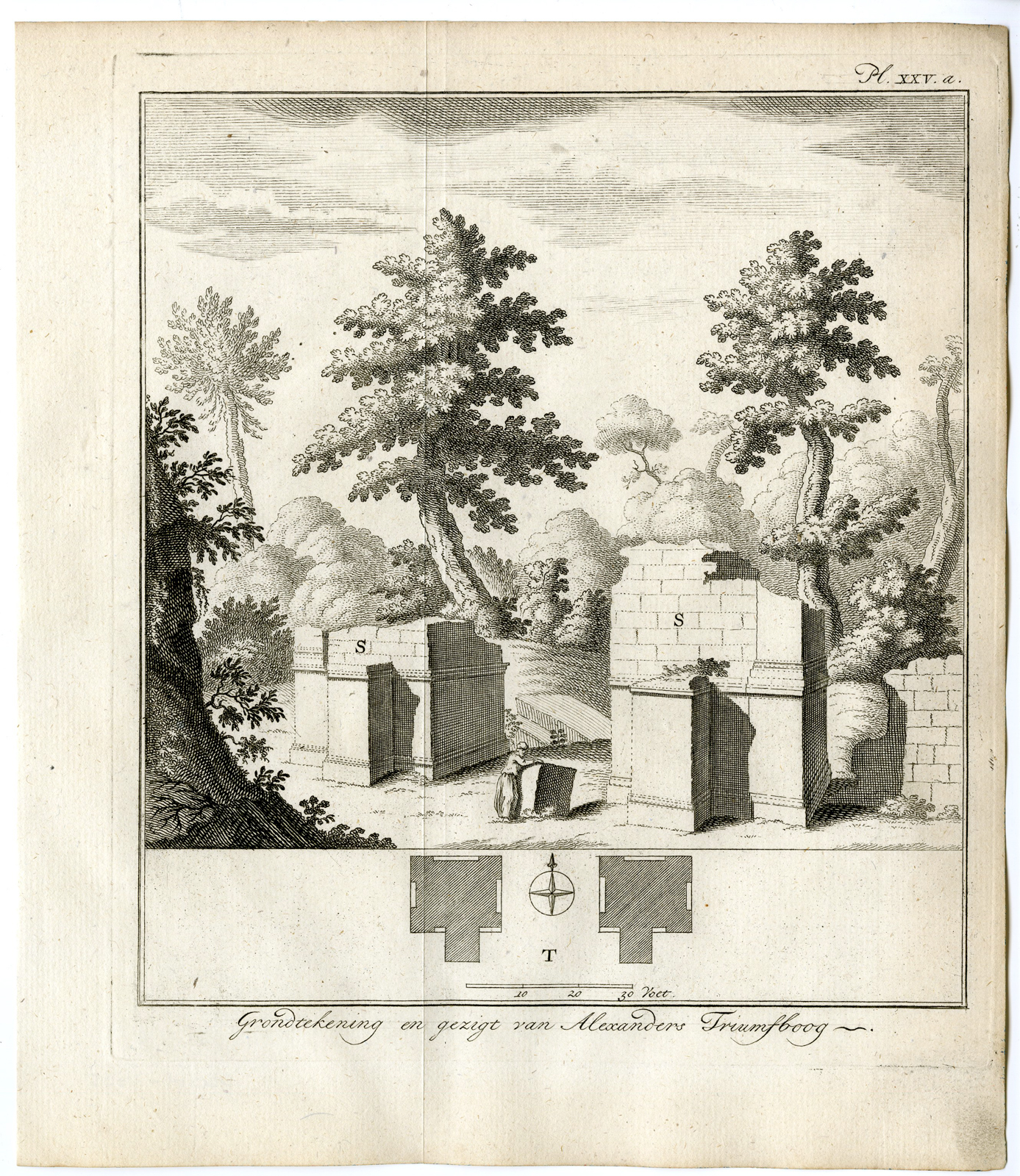 , Antique Print-SYRIA-ALEXANDER-TRIUMPHAL ARCH-ANCIENT ROME-Pococke-1776, Pictura Antique Prints