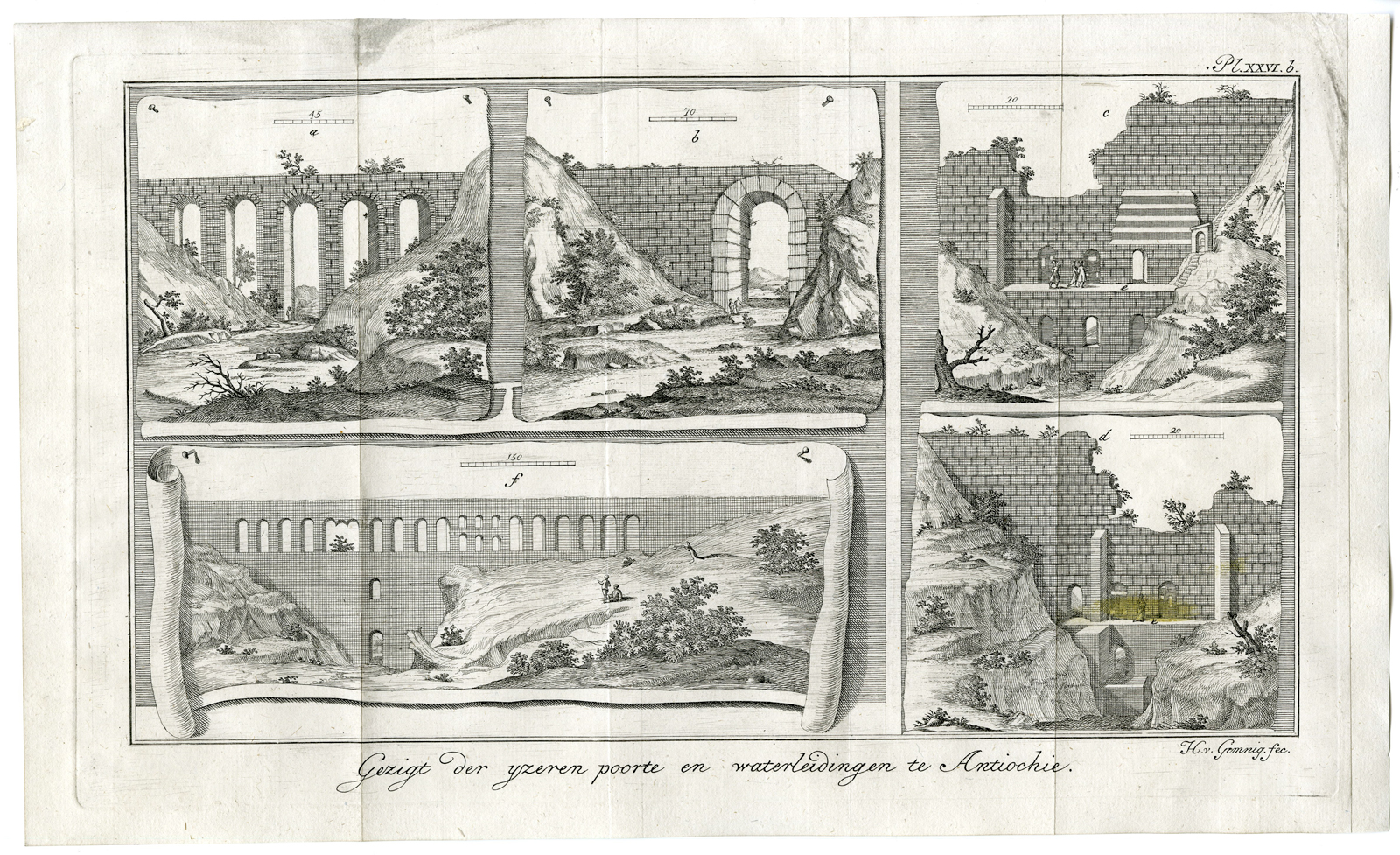 Pcom 1608a 416x254 2 Antique Prints-SYRIA-TURKEY-ANTIOCH ON THE ORONTES-AQUEDUCT-Pococke-1776 - Image 2