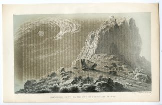 Antique Print-SALT LAKE-GUNNISON ISLAND-LIMESTONE CLIFF-Stansbury-Ackerman-1852