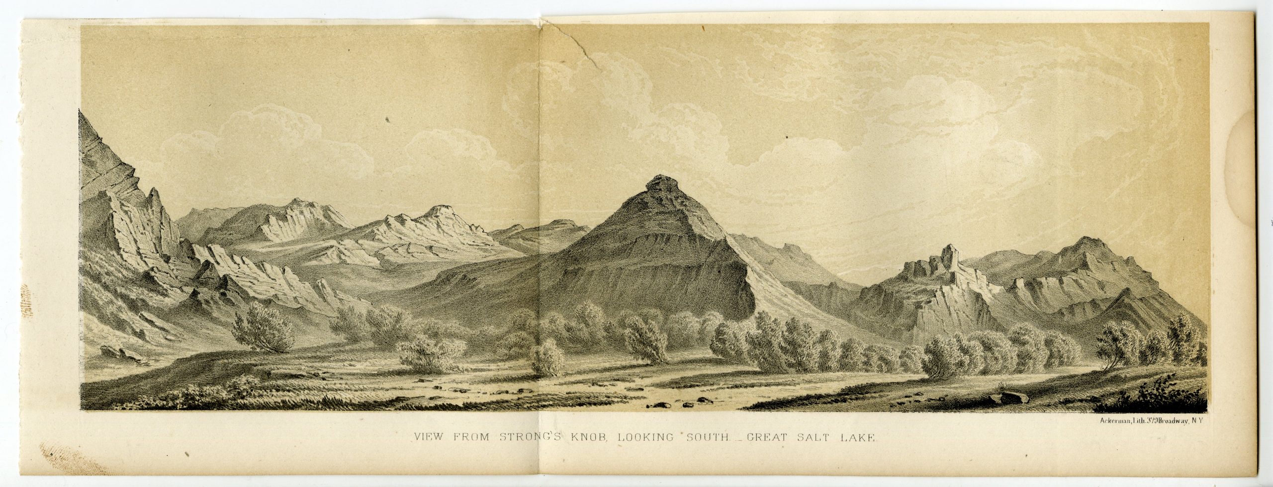 Pco 11741 416x159 Antique Print-UTAH-SALT LAKE-STRONGS KNOB-MOUNTAIN-Stansbury-Ackerman-1852