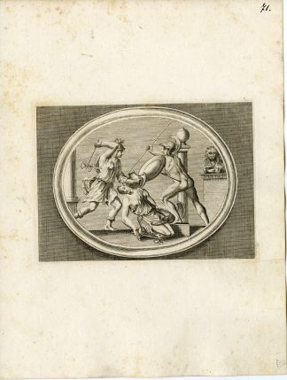 Antique Print-FIGHTING-GRECO ROMAN MYTHOLOGY-PL. 71-Bartoli-Anonymous-1782