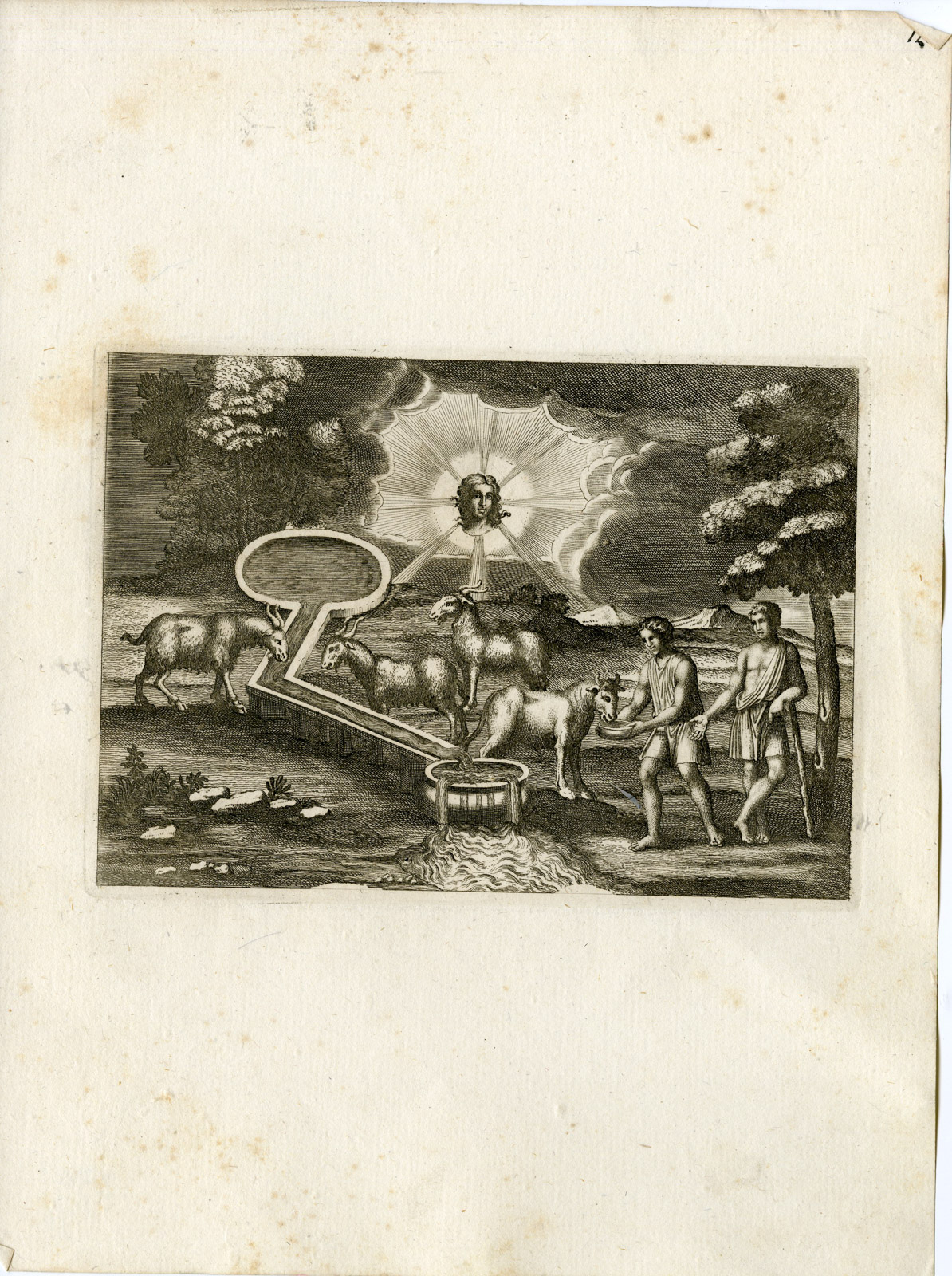 , Antique Print-SHEPHARD-GOAT-GRECO ROMAN MYTHOLOGY-PL. 12-Bartoli-Anonymous-1782, Pictura Antique Prints