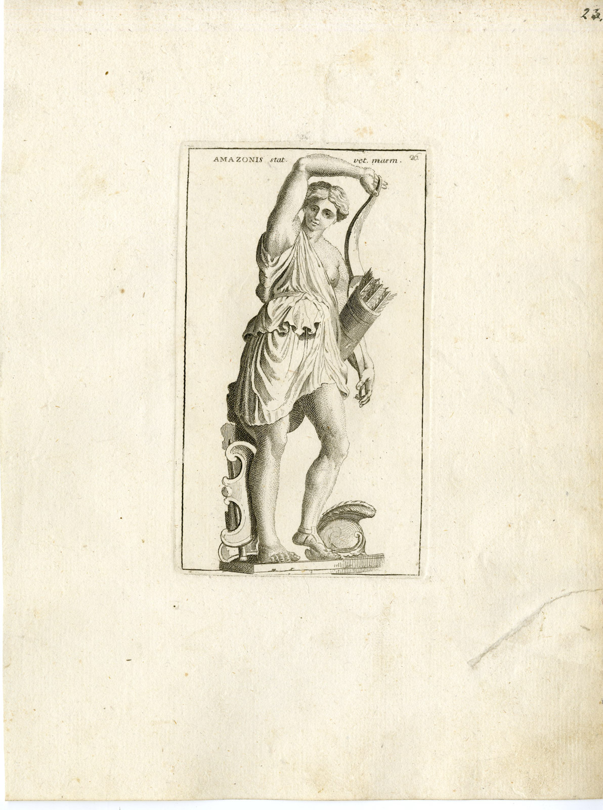 , Antique Print-AMAZONS-GRECO ROMAN MYTHOLOGY-PL. 23-Bartoli-Anonymous-1782, Pictura Antique Prints
