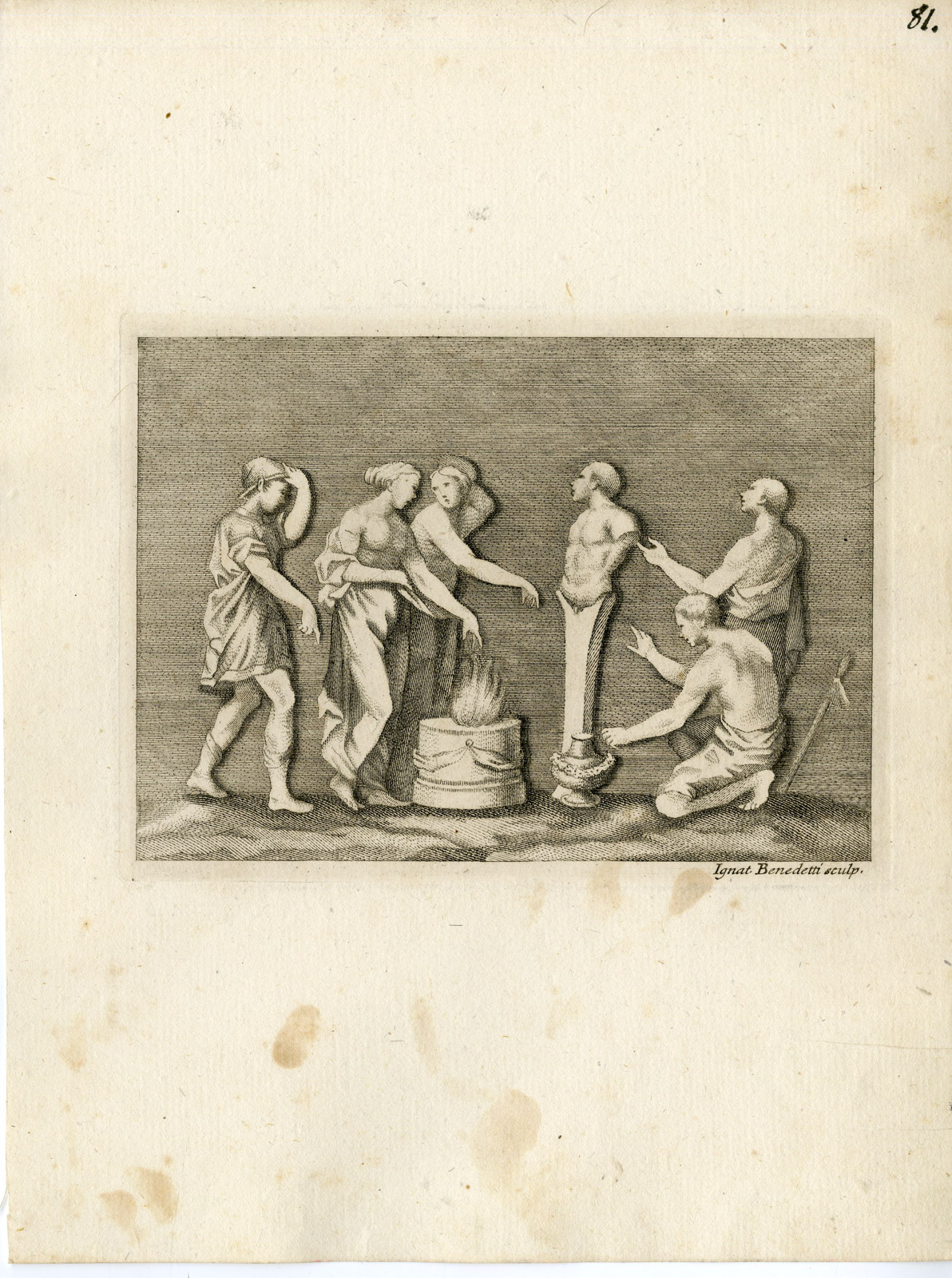 , Antique Print-ART-GRECO ROMAN MYTHOLOGY-PL. 81-Bartoli-Benedetti-1782, Pictura Antique Prints