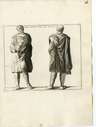 Antique Print-BARBARIAN KING-STATUE-GRECO ROMAN-PL. 36-Bartoli-Anonymous-1782