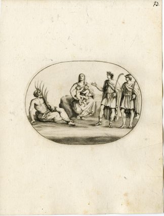 Antique Print-WOMAN-CHILD-GRECO ROMAN MYTHOLOGY-PL. 73-Bartoli-Anonymous-1782