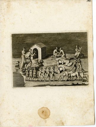 Antique Print-WRESTLING-HORSE-GRECO ROMAN MYTHOLOGY-P 153-Bartoli-Anonymous-1782