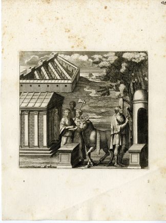 Antique Print-BULL-OFFERING-GRECO ROMAN MYTHOLOGY-PL. 129-Bartoli-Anonymous-1782