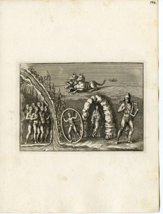 Antique Print-CERBERUS-IXION-GRECO ROMAN MYTHOLOGY-PL 144-Bartoli-Anonymous-1782