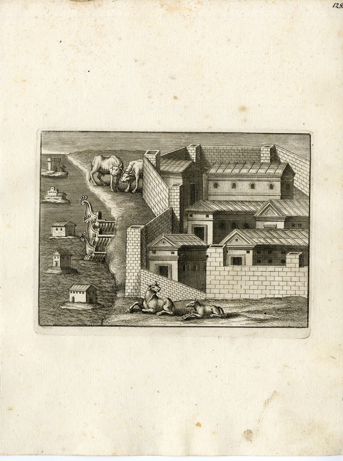 , Antique Print-BULL-CITY-GRECO ROMAN MYTHOLOGY-PL. 128-Bartoli-anonymous-1782, Pictura Antique Prints