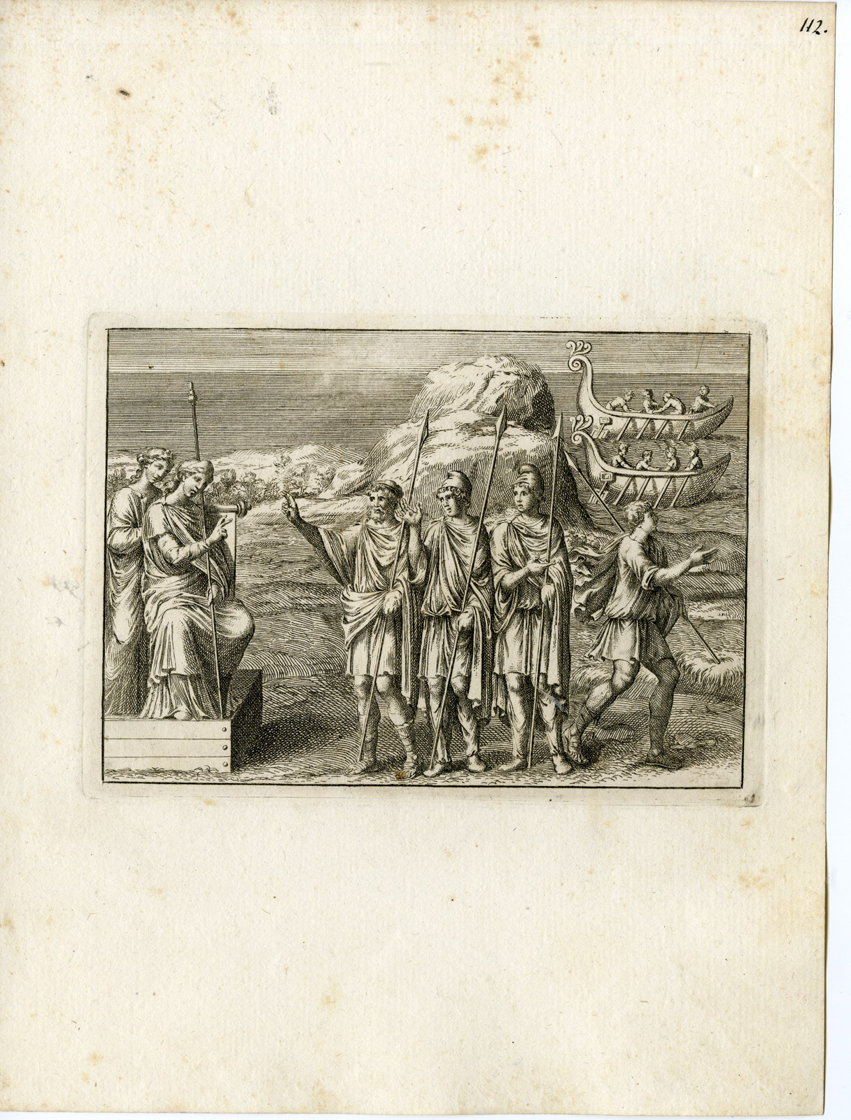 , Antique Print-SHIP-GRECO ROMAN MYTHOLOGY-PL. 112-Bartoli-anonymous-1782, Pictura Antique Prints