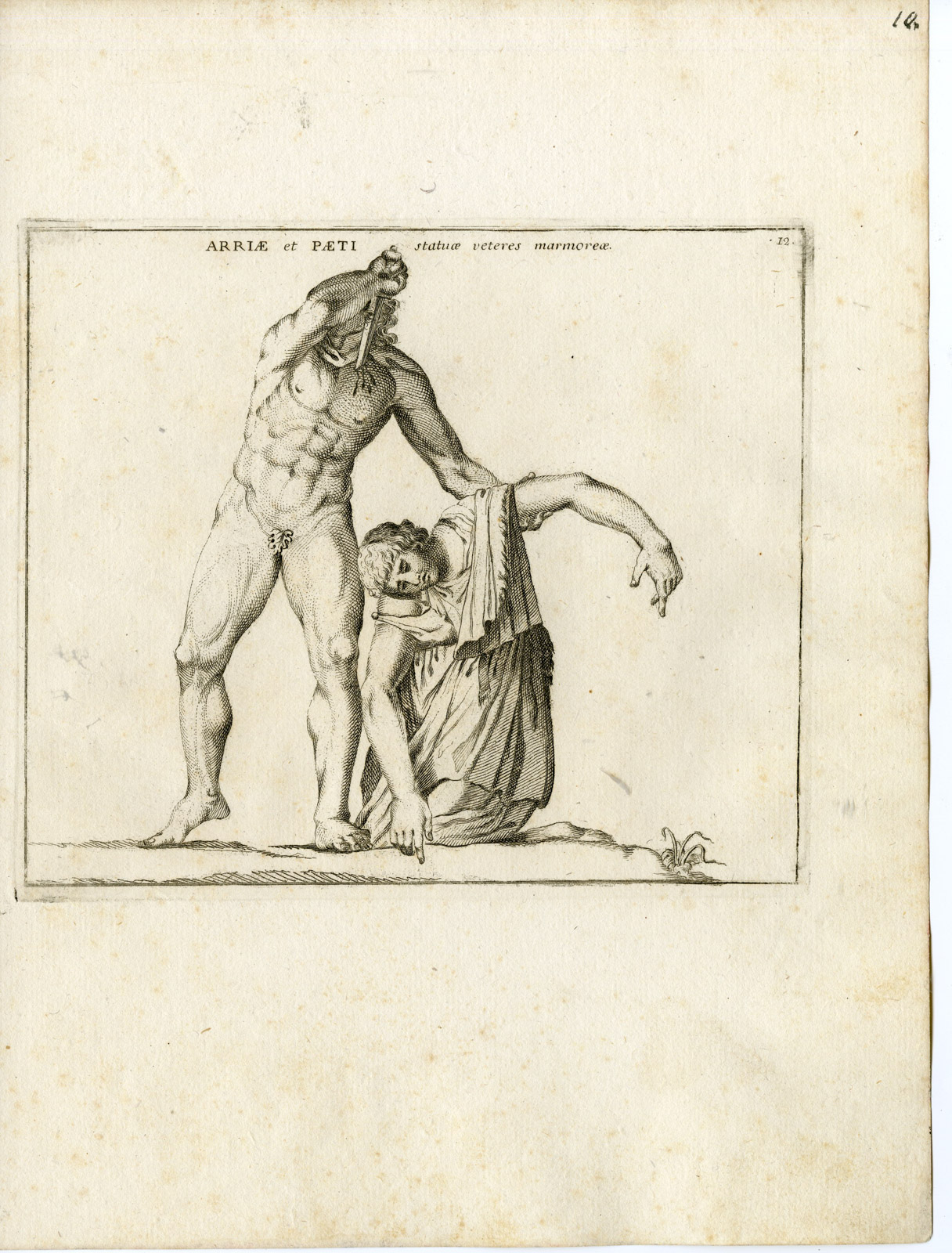 , Antique Print-ARRIUS-PAETI-GRECO ROMAN MYTHOLOGY-PL. 10-Bartoli-anonymous-1782, Pictura Antique Prints