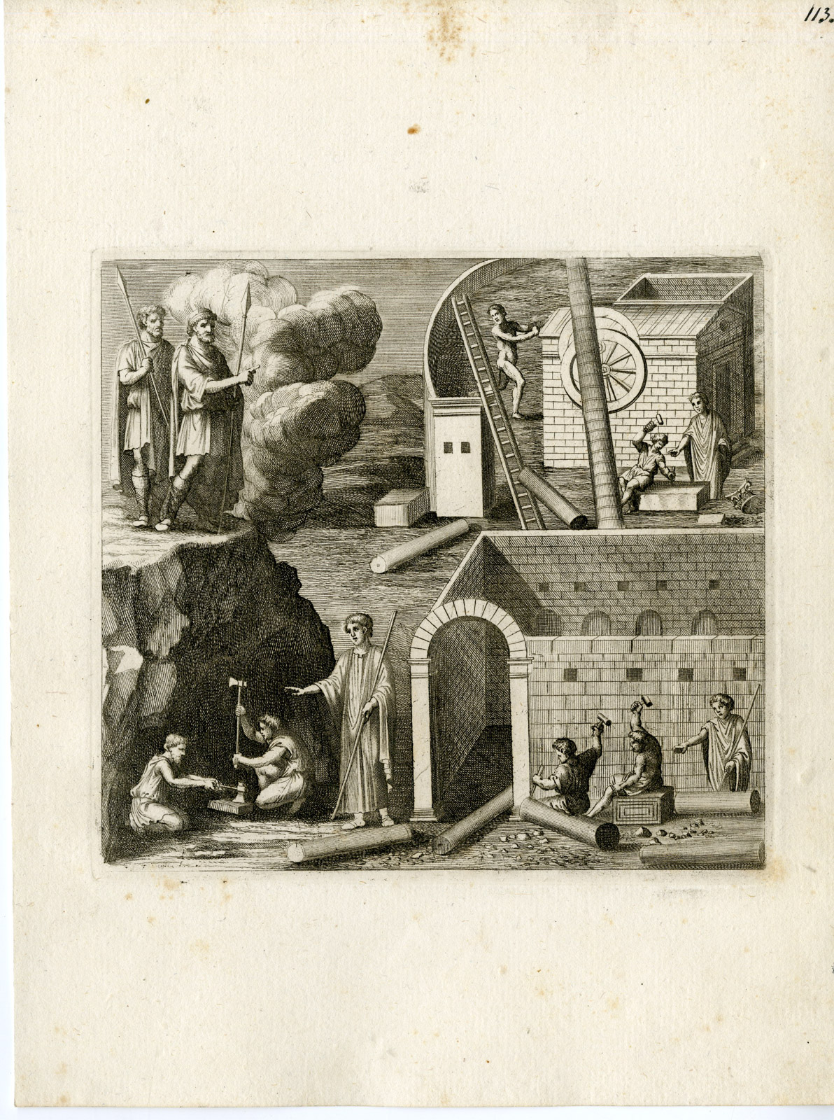 , Antique Print-CONSTRUCTION-GRECO ROMAN MYTHOLOGY-PL. 113-Bartoli-anonymous-1782, Pictura Antique Prints