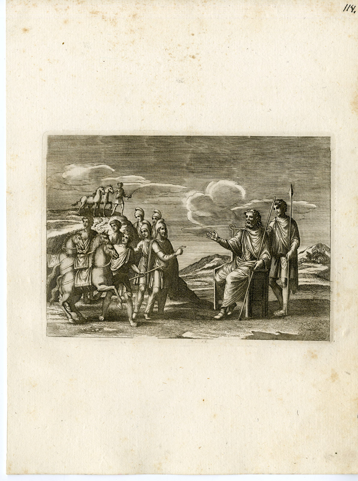 , Antique Print-HORSES-GRECO ROMAN MYTHOLOGY-PL. 114-Bartoli-anonymous-1782, Pictura Antique Prints