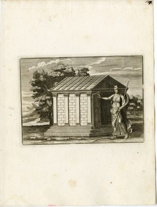 Antique Print-TEMPLE-WOMAN-GRECO ROMAN MYTHOLOGY-PL. 148-Bartoli-anonymous-1782