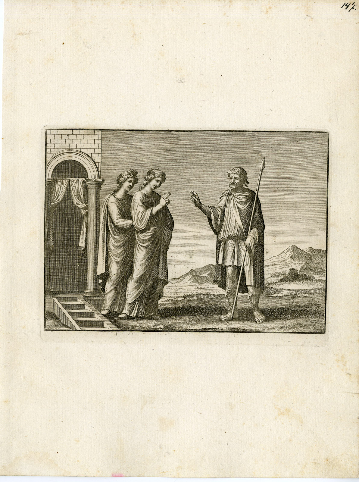 , Antique Print-TEMPLE-GRECO ROMAN MYTHOLOGY-PL. 147-Bartoli-anonymous-1782, Pictura Antique Prints