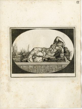 Antique Print-RESTING WOMAN-GRECO ROMAN MYTHOLOGY-PL. 47-Bartoli-anonymous-1782