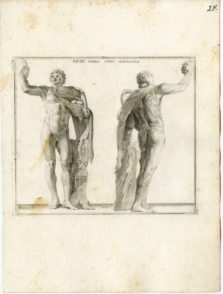 Antique Print-FAUN-STATUE-GRECO ROMAN MYTHOLOGY-PL. 28-Bartoli-anonymous-1782