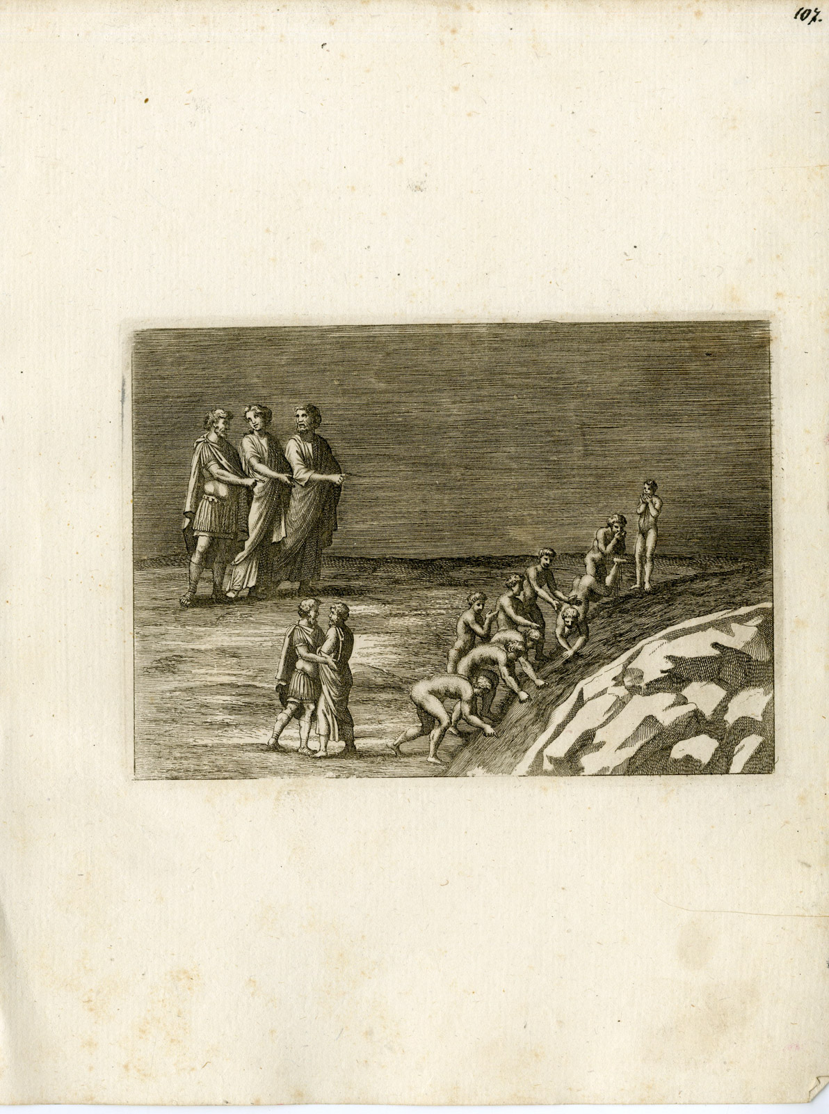 , Antique Print-GRECO ROMAN MYTHOLOGY-PL. 107-Bartoli-anonymous-1782, Pictura Antique Prints