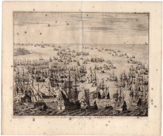 Antique Print-SPANISH ARMADA-NAVAL BATTLE-Luyken-c.1679