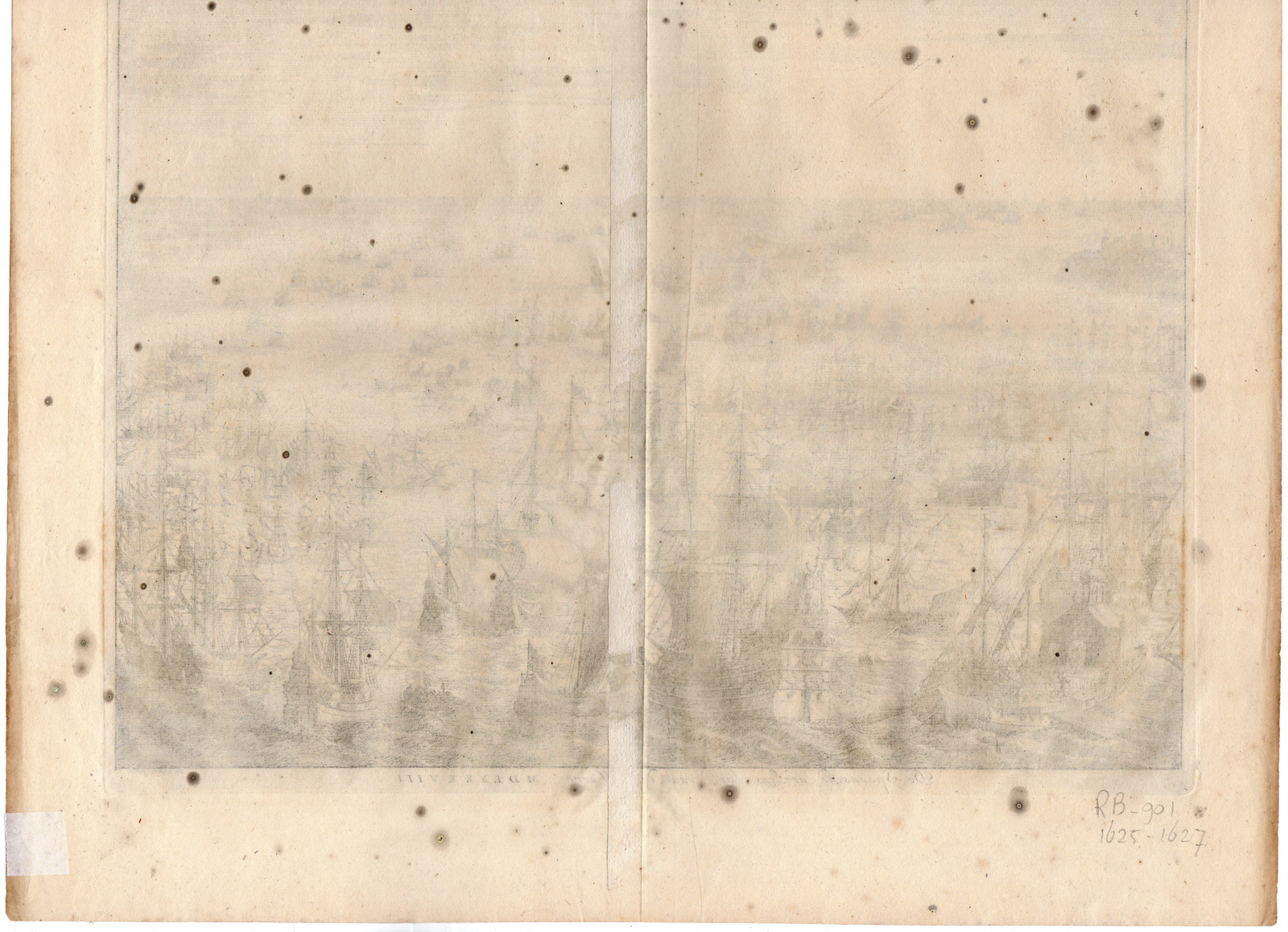 , Antique Print-SPANISH ARMADA-NAVAL BATTLE-Luyken-c.1679, Pictura Antique Prints